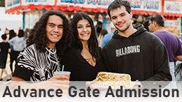 Advance Gate Admission, image of friends at the fair. Click to get advance gate admission. Clicked