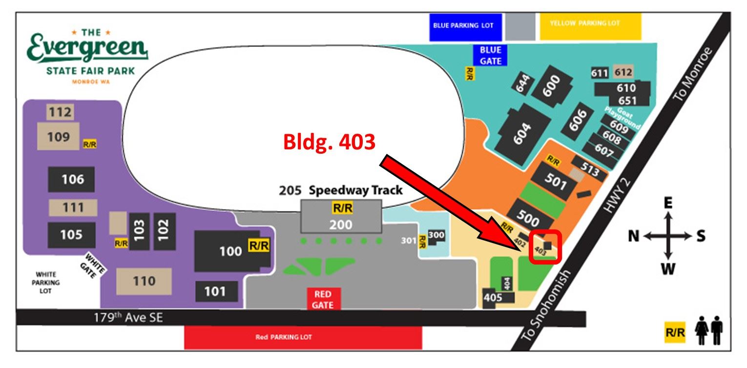 Arrow pointing to building on map