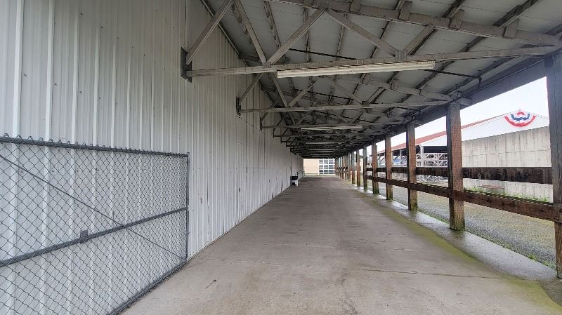 View of covered area along side of building