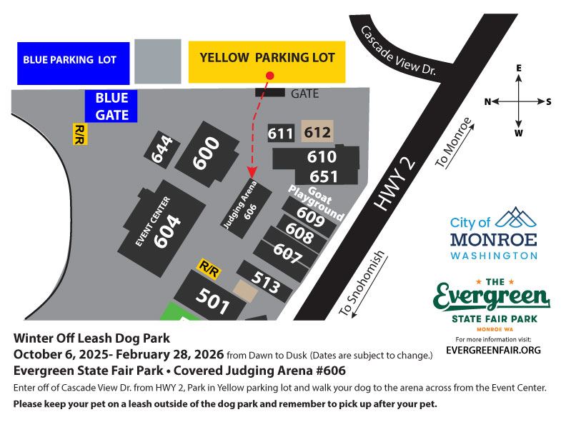 Map of the 2026 Winter Dog Park 